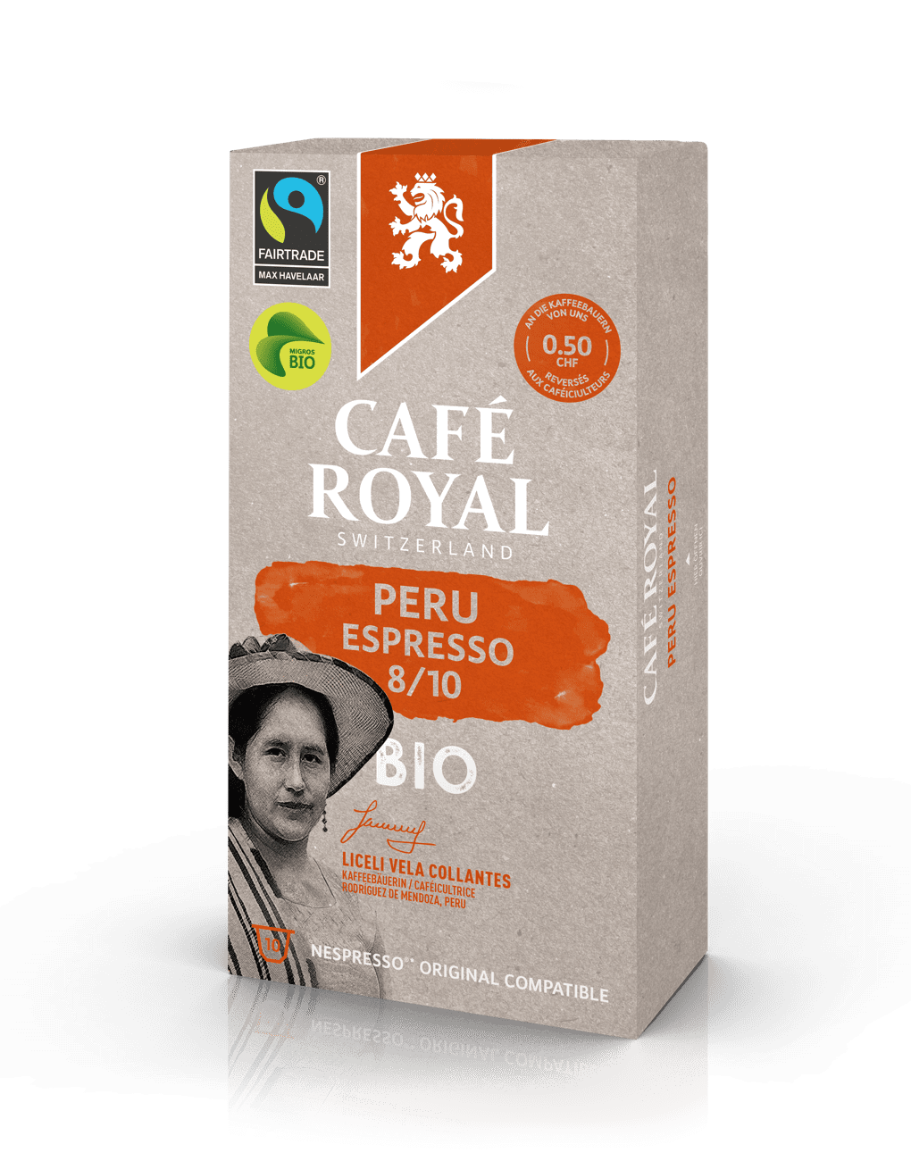 Bio Peru Espresso 10 koffiecapsules Nespresso compatibel van Café Royal