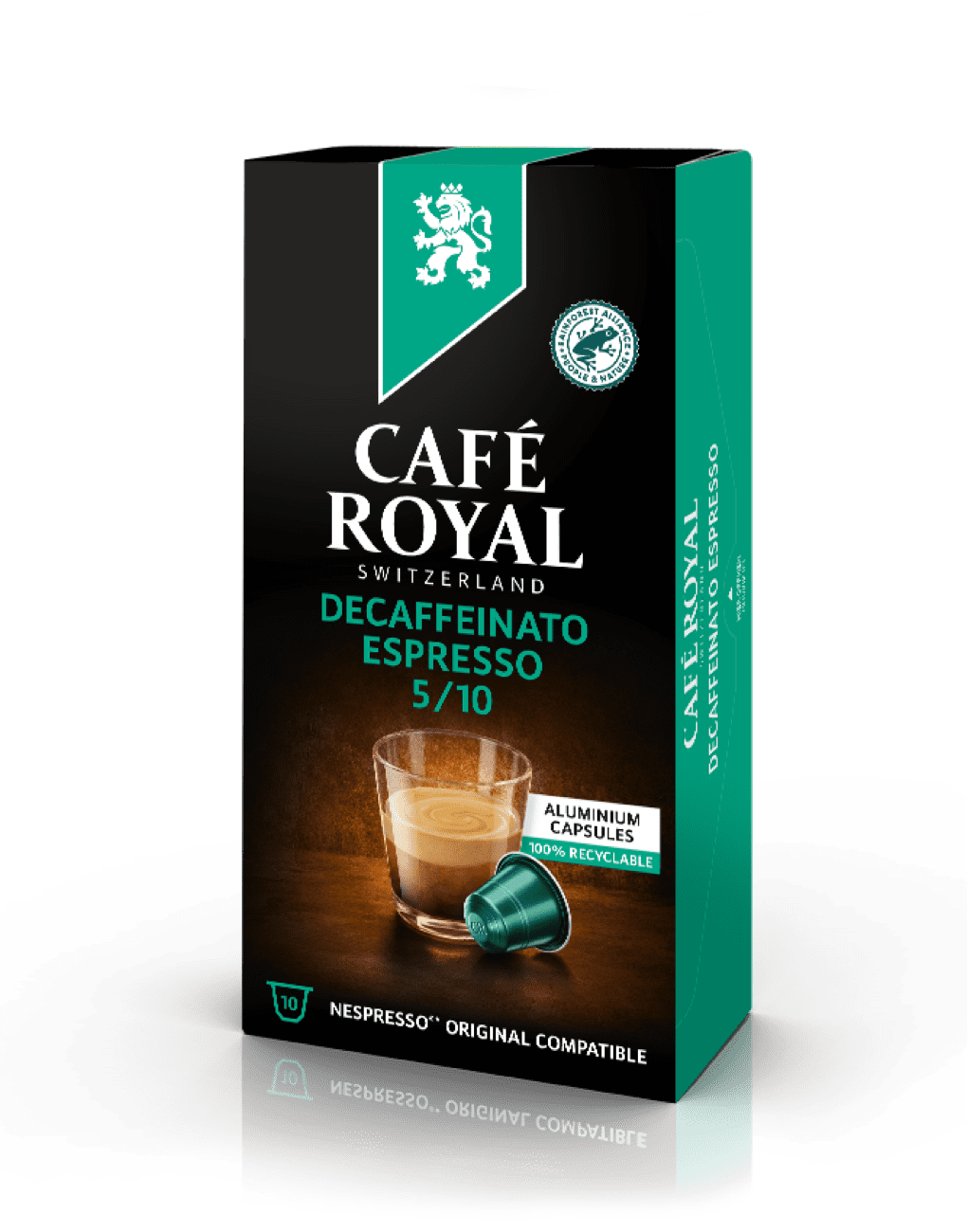Kaffee Espresso entkoffeiniert 10 Kaffeekapseln Nespresso kompatibel von Café Royal