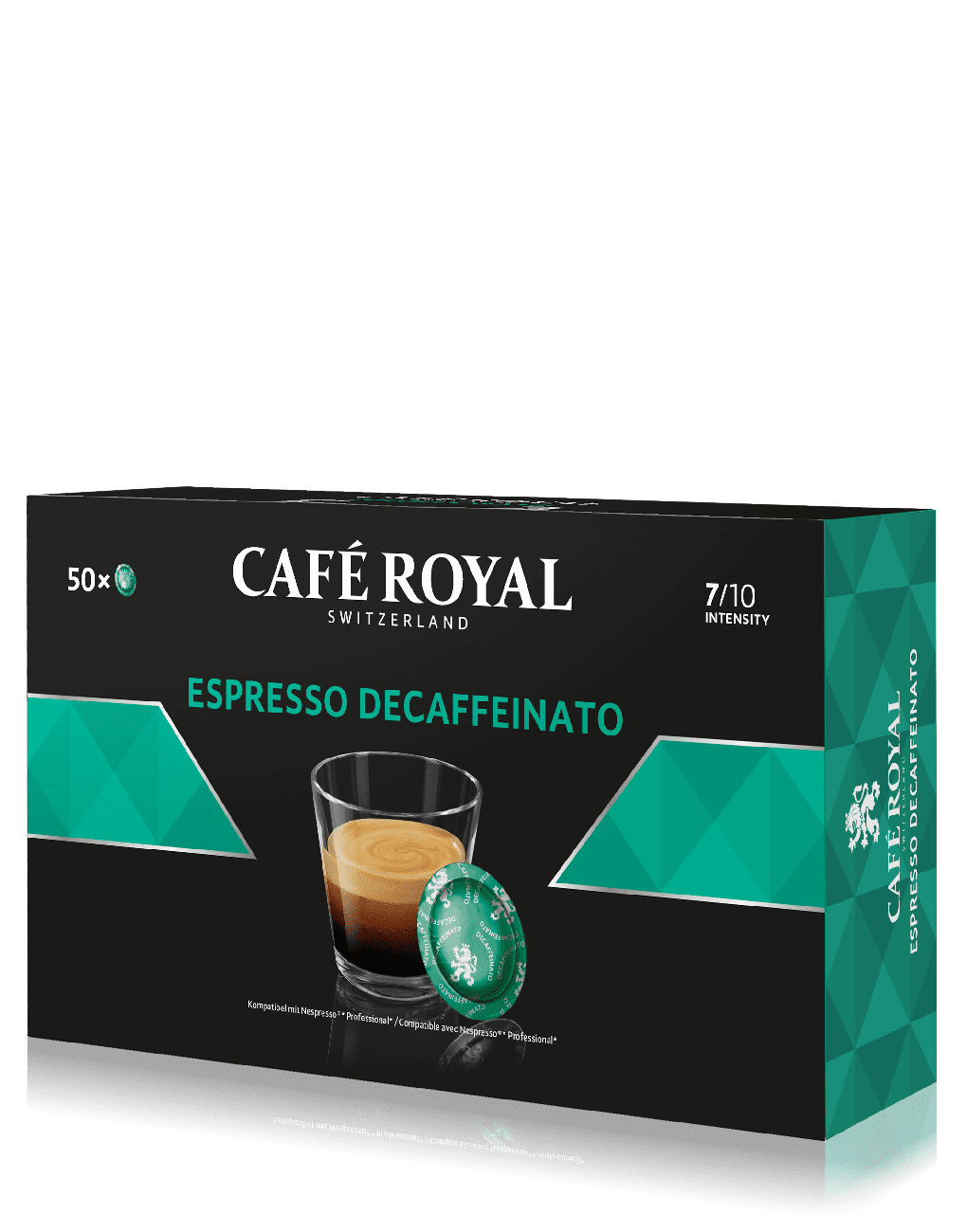 Espresso Decaffeinato 50 koffiepads Nespresso Professional compatibel van Café Royal