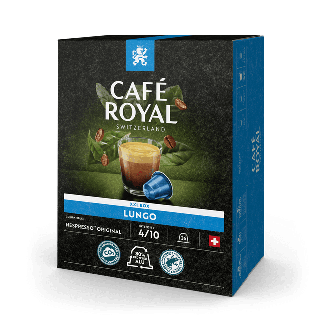 Kaffee Lungo 36 Kaffeekapseln Nespresso kompatibel von Café Royal