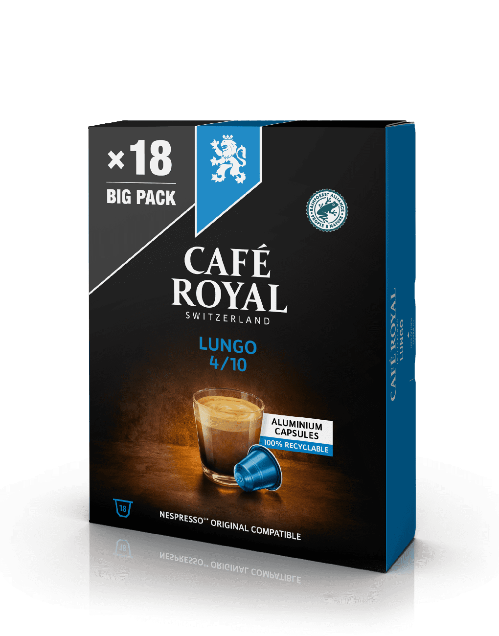Koffie Lungo 18 koffiecapsules Nespresso compatibel van Café Royal