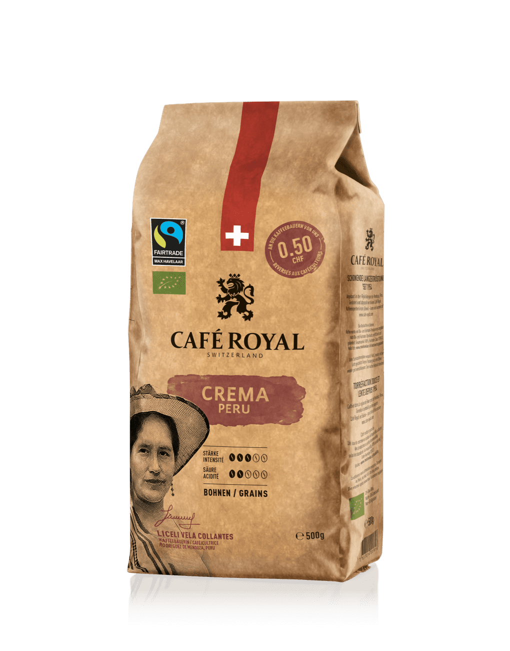 Kaffee Bio Crema Peru 500 Gramm Bohnenkaffee von Café Royal