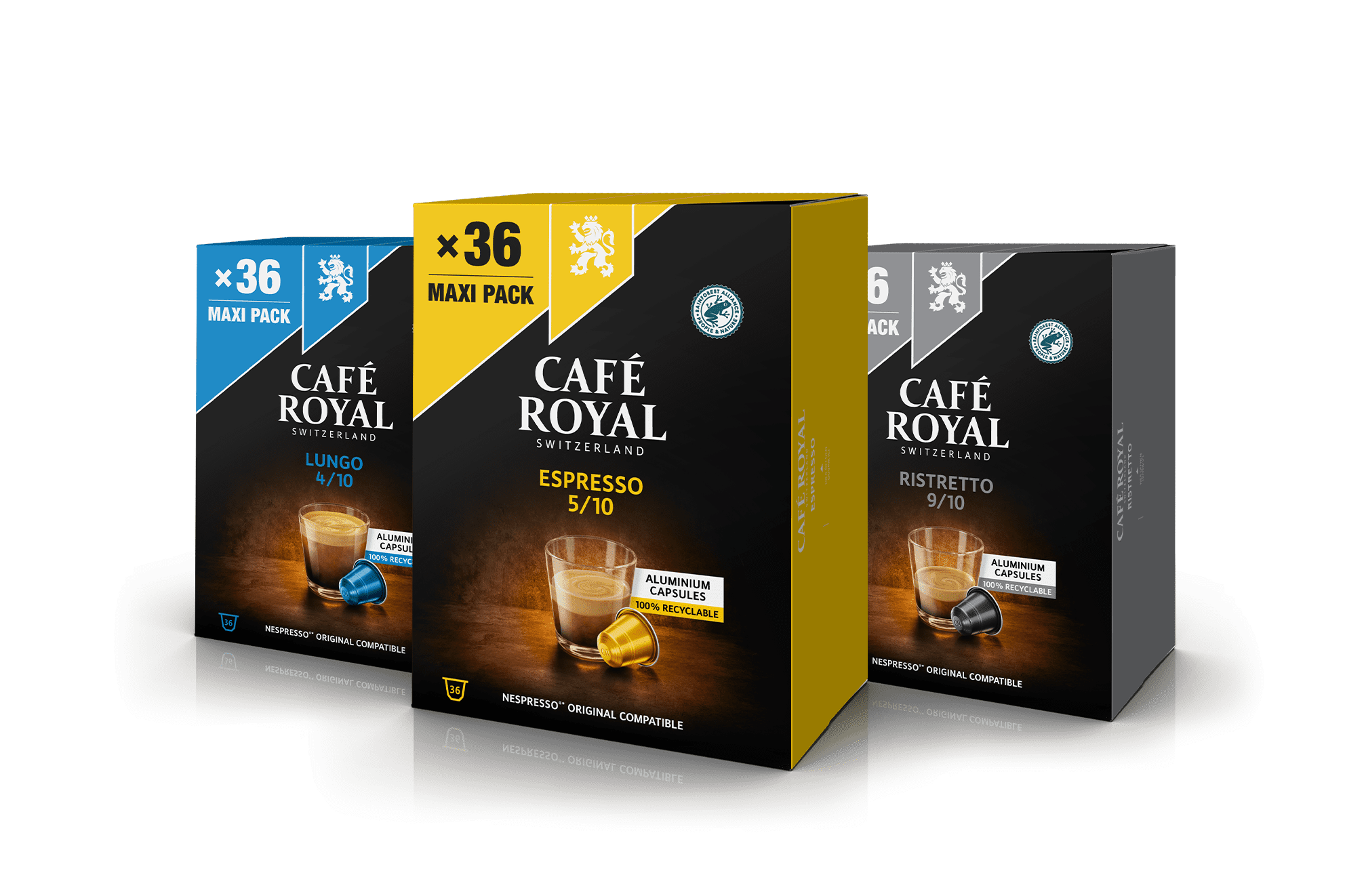 Kaffee Grosse Packungen 36 Kaffeekapseln Nespresso kompatibel von Café Royal