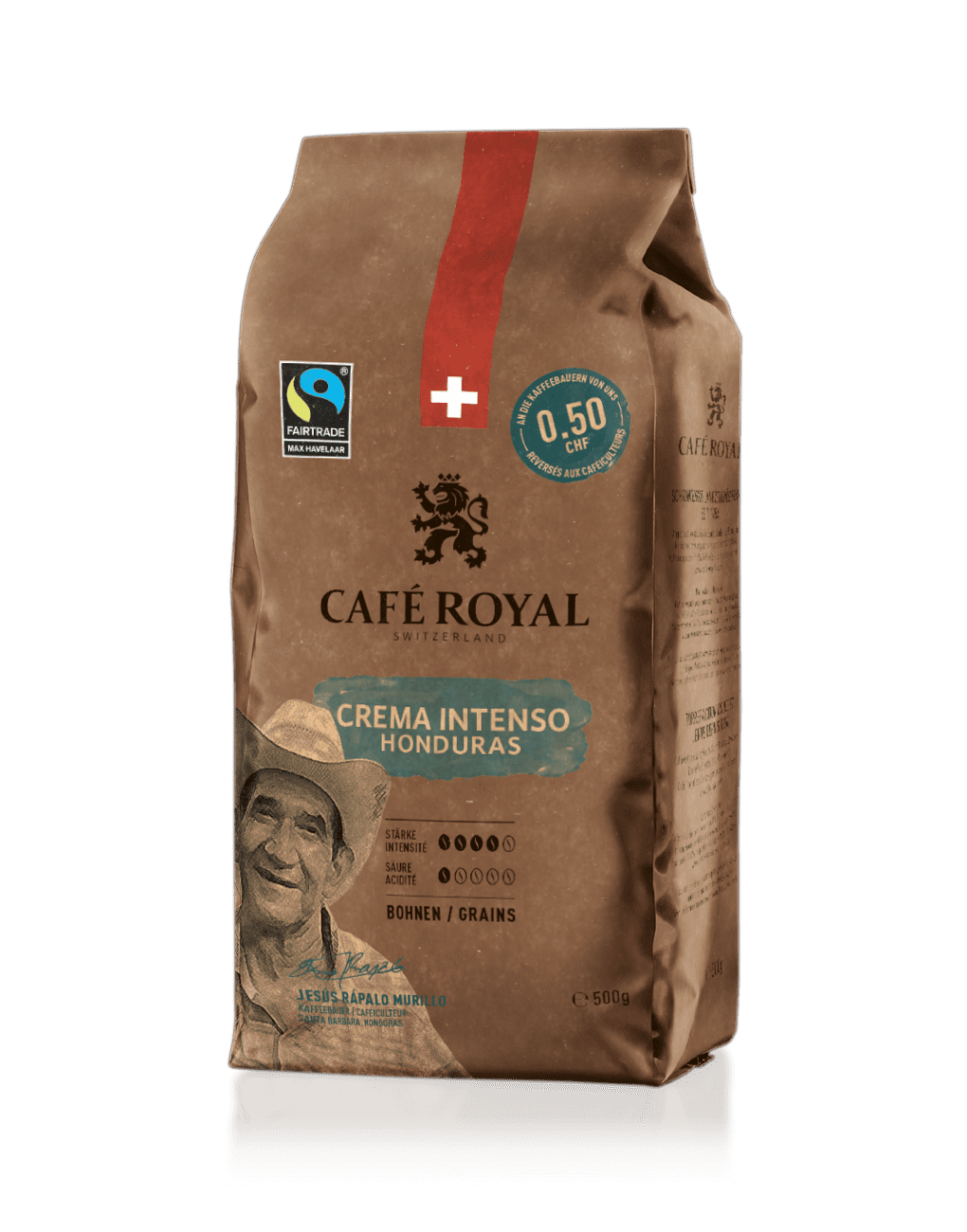 Café Honduras Crema Intenso 500 grammes café en grains de Café Royal