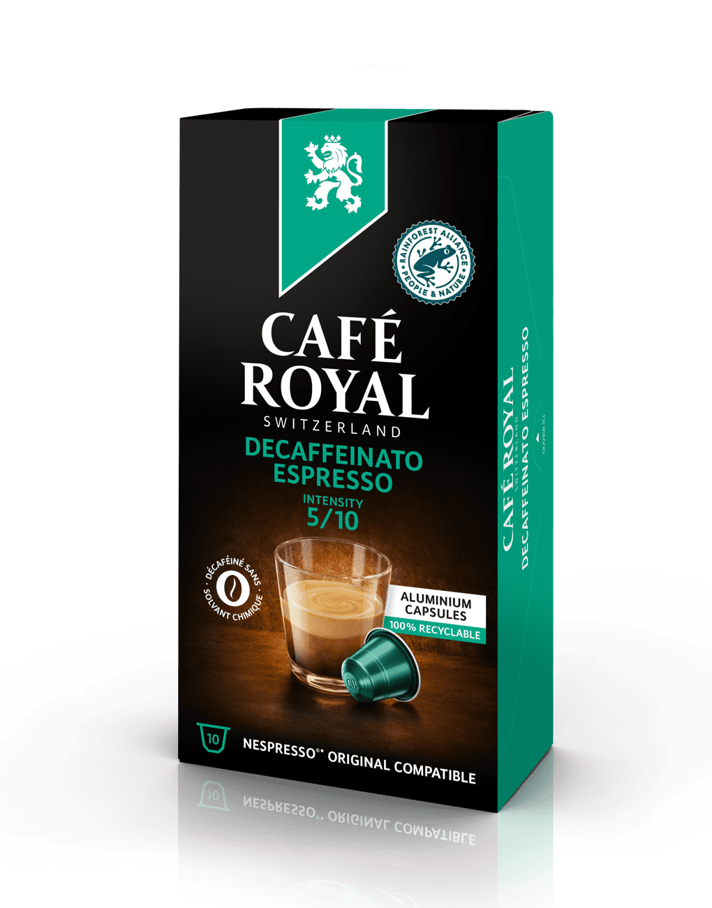 Espresso décaféiné 10 capsules de café compatibles Nespresso de Café Royal