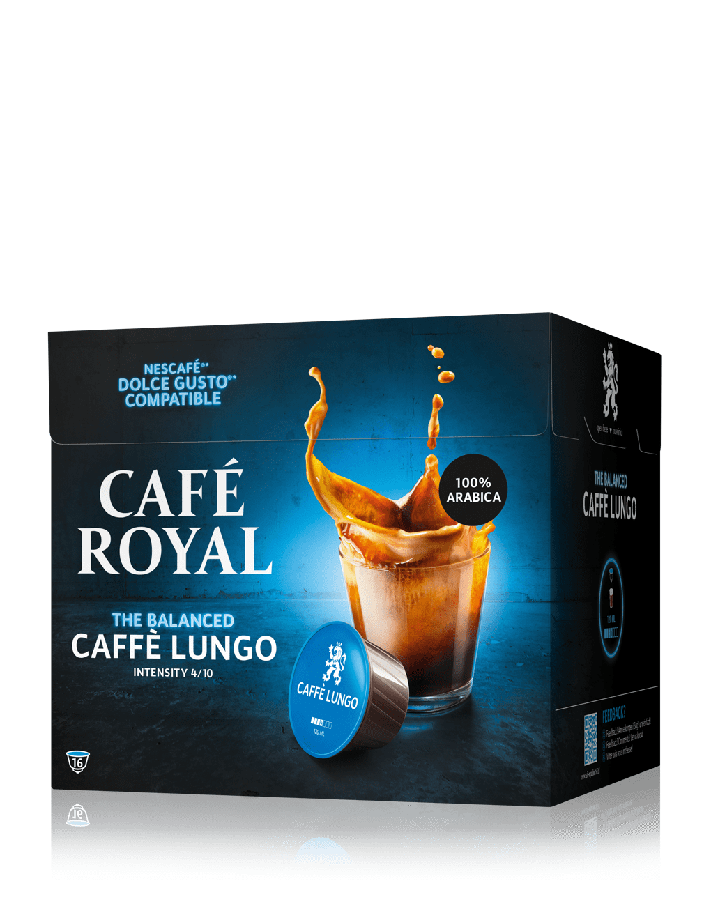 Café Lungo Dolce Gusto 16 capsules de café compatibles Nescafe Dolce Gusto de Café Royal