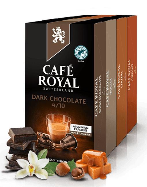 Kaffee aromatisiert, vier Sorten 40 Kaffeekapseln Nespresso kompatibel von Café Royal