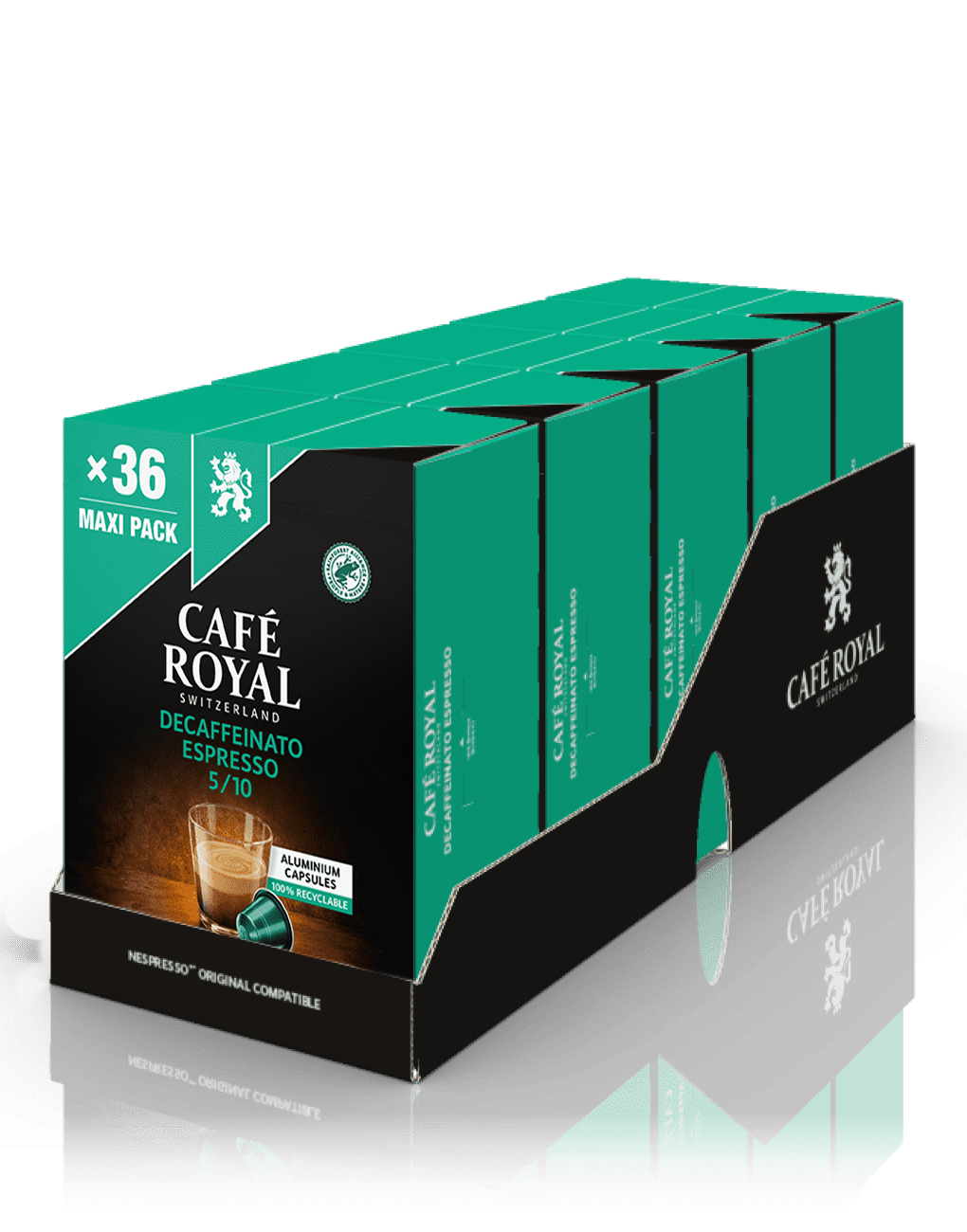 Café Espresso décaféiné 180 capsules de café compatibles Nespresso de Café Royal