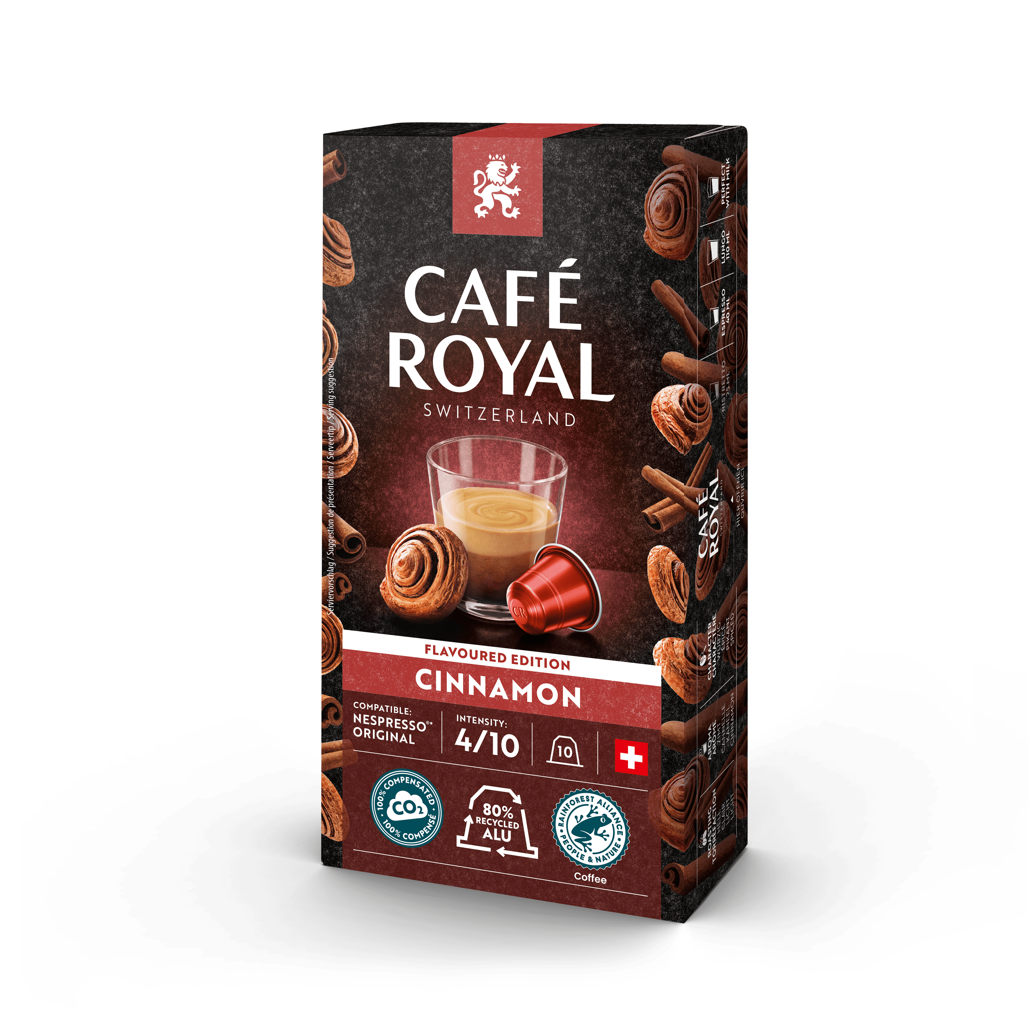 Cafe Royal Cannelle Capsules de café aromatisées à la cannelle compatibles Nespresso®* 