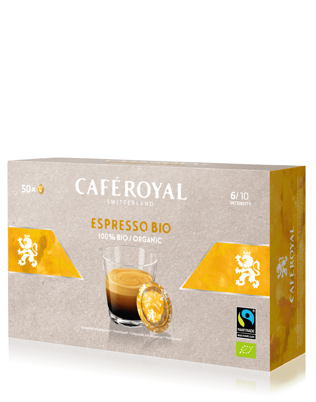 Café Bio Espresso 50 dosettes de café compatibles Nespresso Professionnel de Café Royal