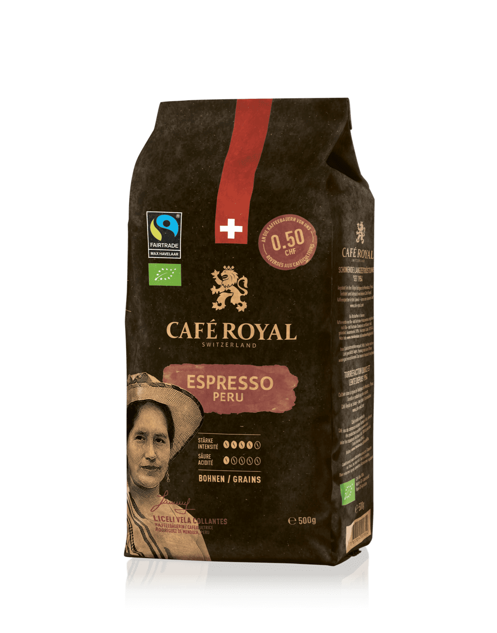 Café Bio Havelaar Peru Espresso 500 grammes café en grains de Café Royal