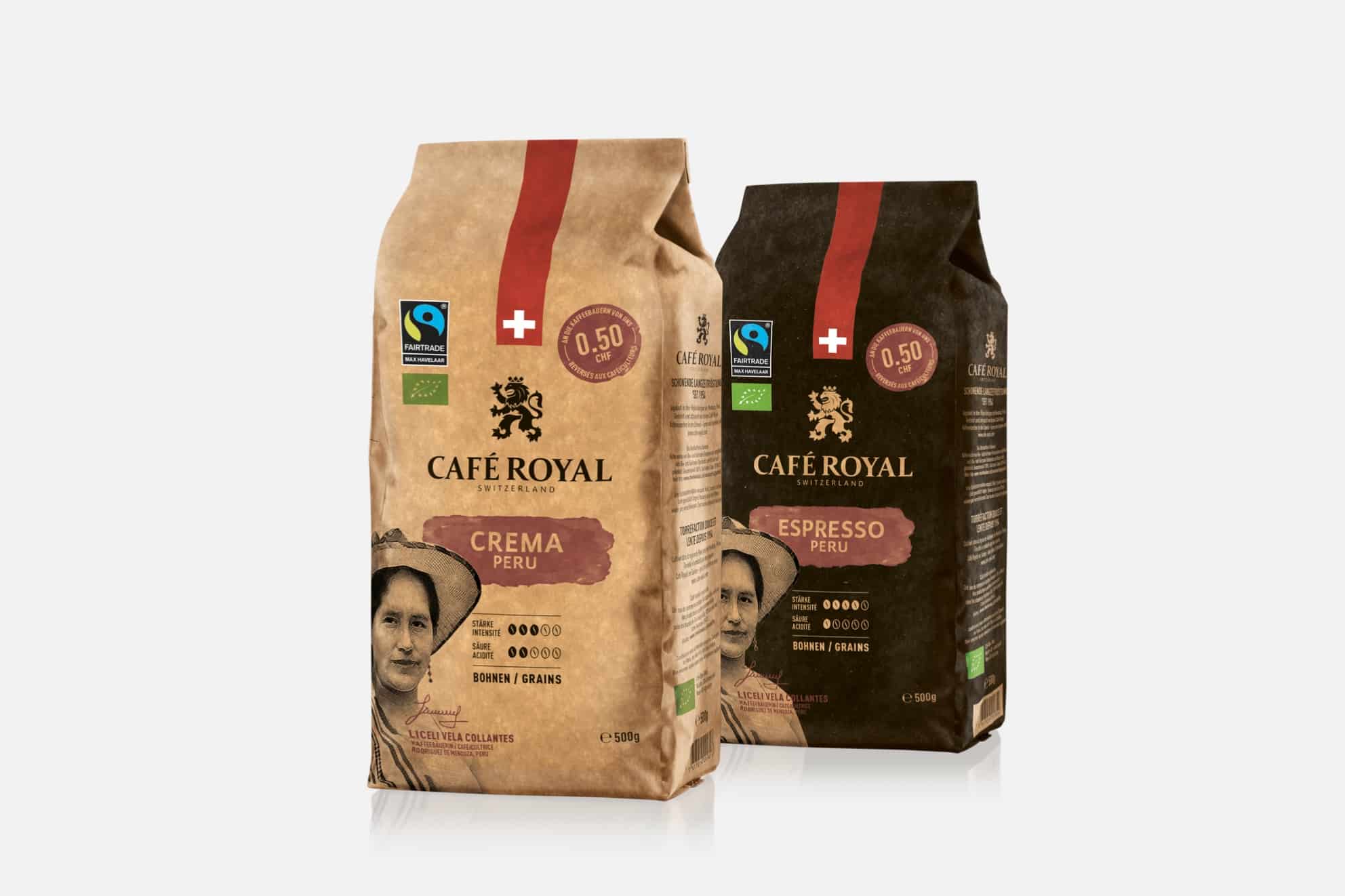 Kaffeebohnen und Bohnenkaffee von Café Royal