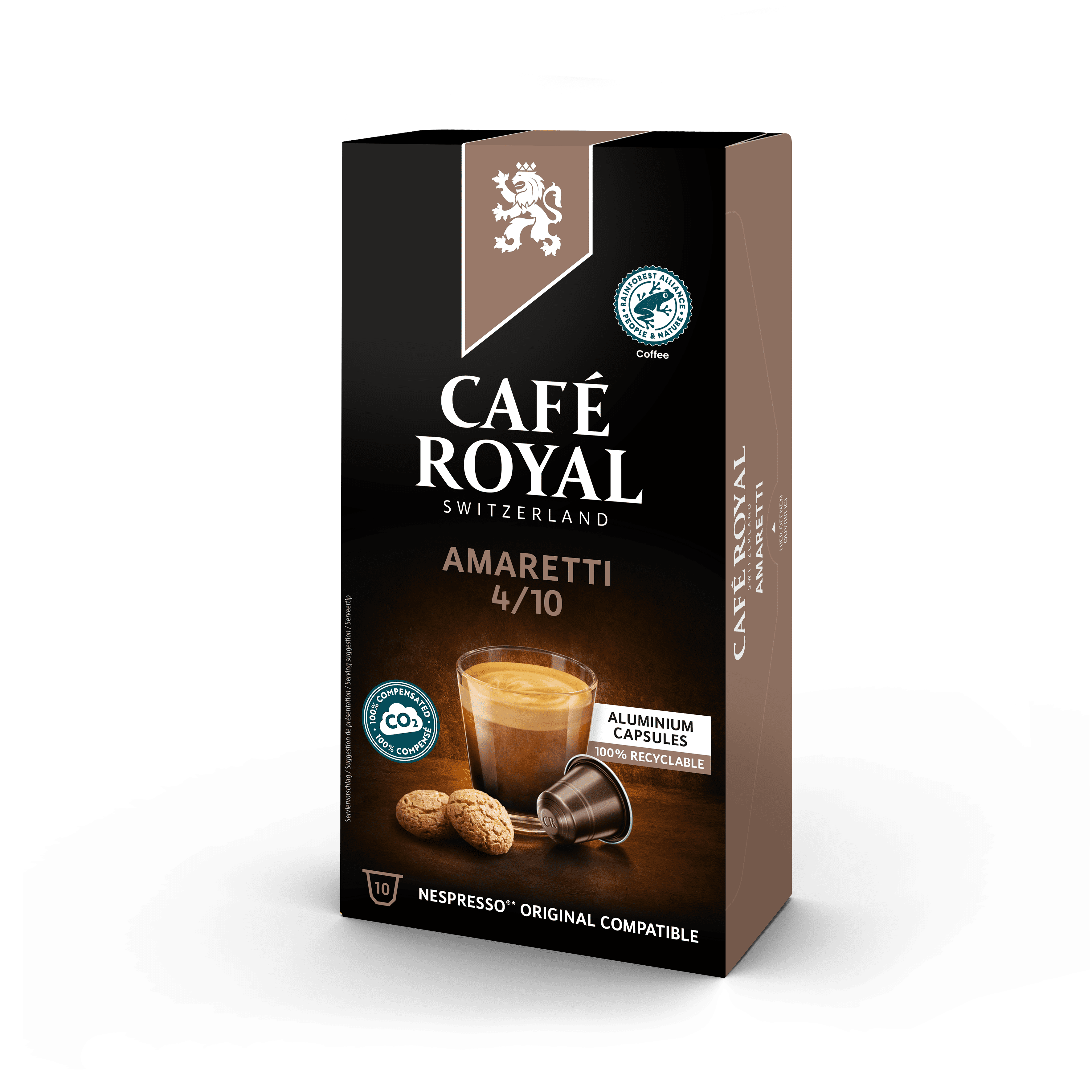 Kaffee Amaretti 10 Kaffeekapseln Nespresso kompatibel de Café Royal