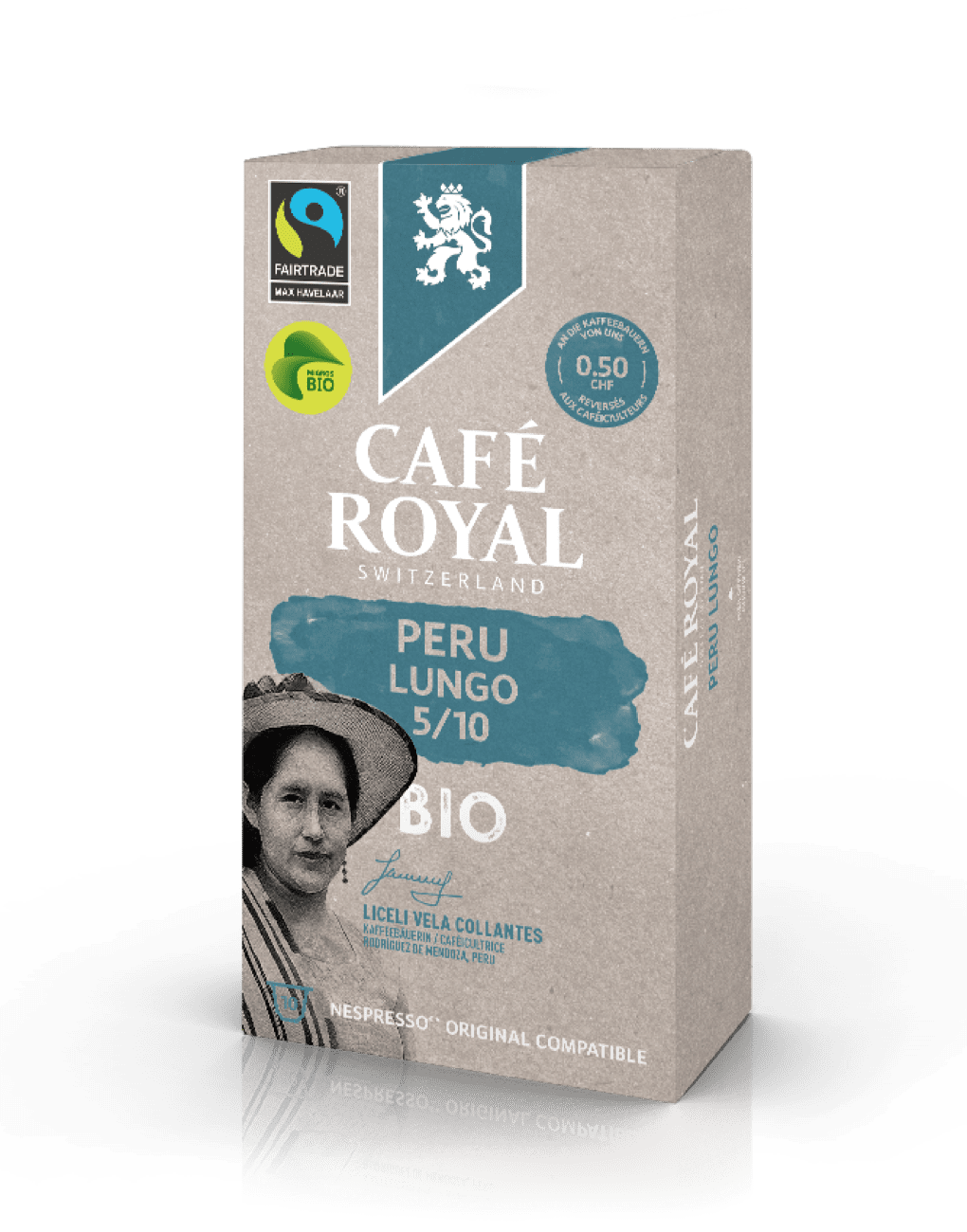 Bio Peru Lungo 10 koffiecapsules Nespresso compatibel van Café Royal